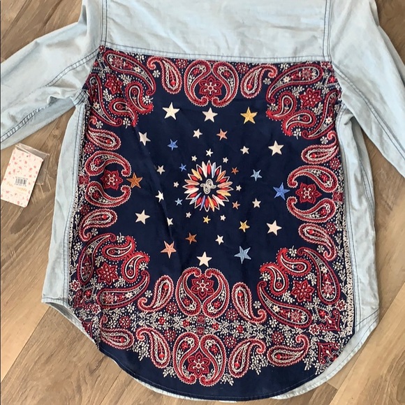 free people collared button down with tags - Picture 2 of 4